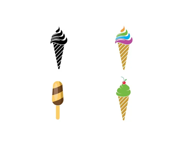 Dondurma logo vecctor şablonu — Stok Vektör