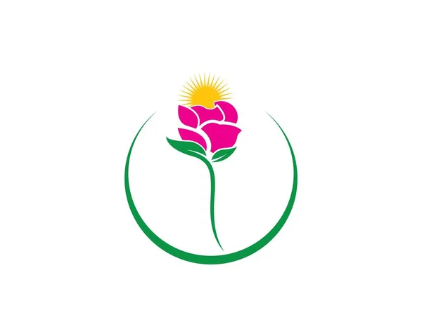 Plantilla de logotipo de flor rosa — Archivo Imágenes Vectoriales