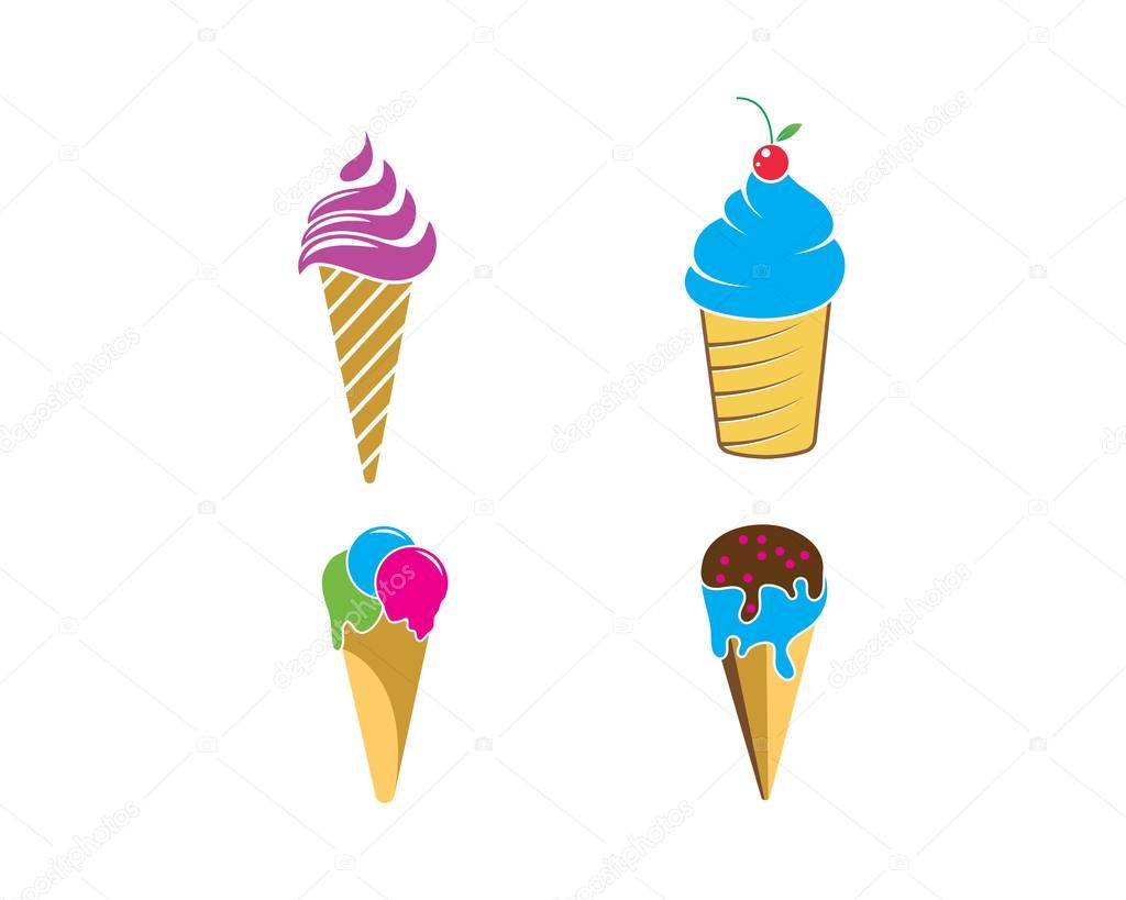 Ice cream logo vecctor template illustration