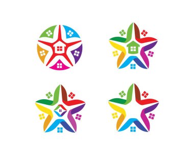 ev logosu simgesi vektör şablonu