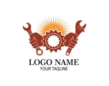 Otomotiv hizmeti illüstrasyonunun anahtar simgesi vektörü 