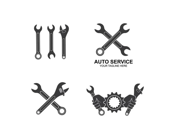 Wrench icon vector of automotive service illustration — 스톡 벡터