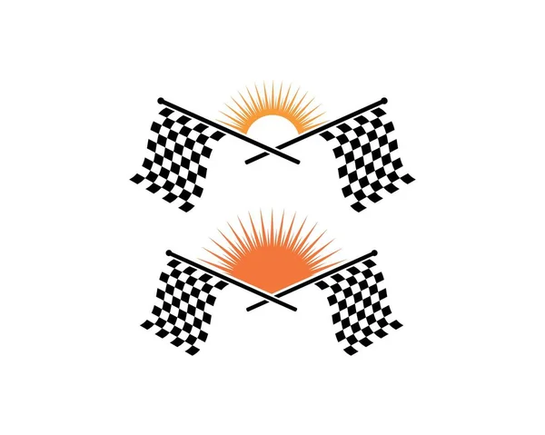 Icono de la bandera de carreras de vector de ilustración automotif — Vector de stock