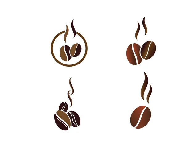 Kaffeebohnen Logo Vorlage Vektorsymbol — Stockvektor