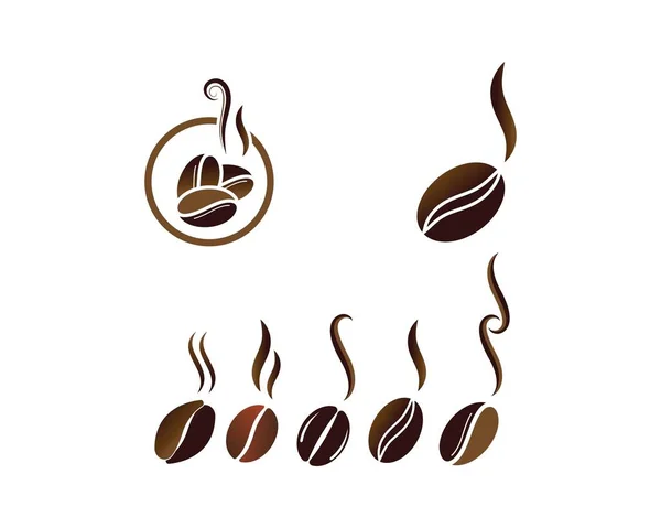 Granos de café Logo Plantilla icono de vector — Vector de stock