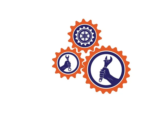 Moersleutel pictogram vector van automotive service illustratie — Stockvector