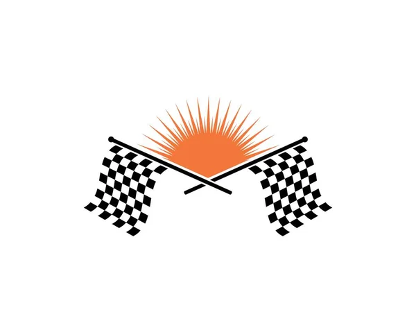 Icono de la bandera de carreras de vector de ilustración automotif — Vector de stock