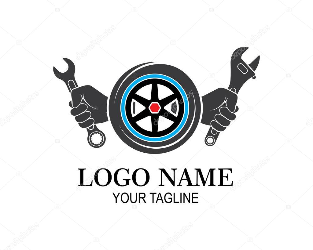 Wrench icon vector of automotive service illustration template