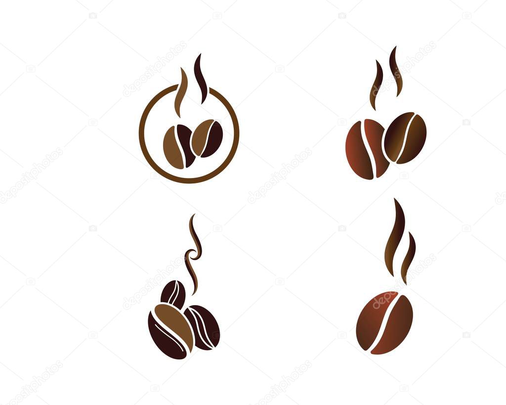 Coffee Beans Logo Template vector icon 