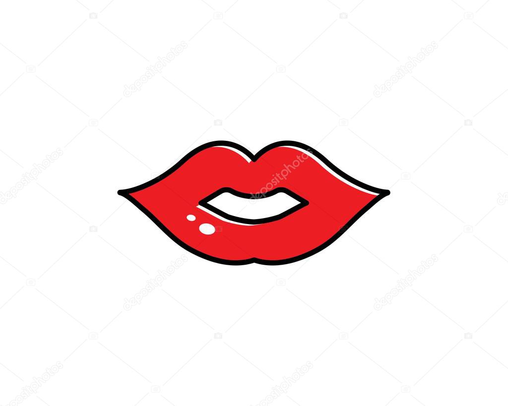 Lips icon vector template design