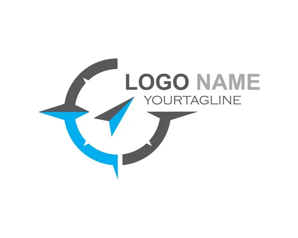 Compass logo icon vector template — Stock Vector