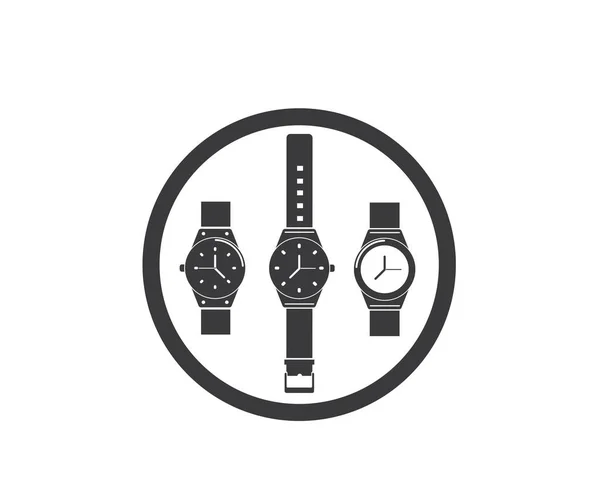 Design der Armbanduhr-Ikone als Vektorvorlage — Stockvektor