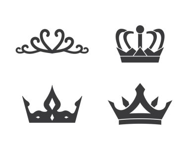 Crown logo ikonu vektör illüstrasyonu