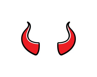 şeytan boynuzu, hayvan boynuzu logo simgesi vektör