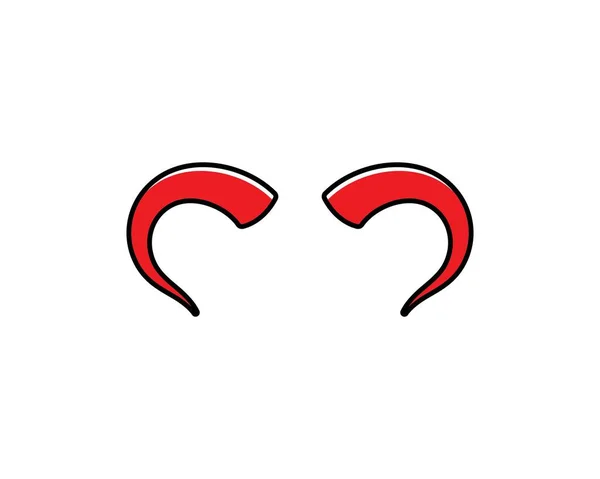 Ördög kürt, állat kürt logo ikon vektor — Stock Vector