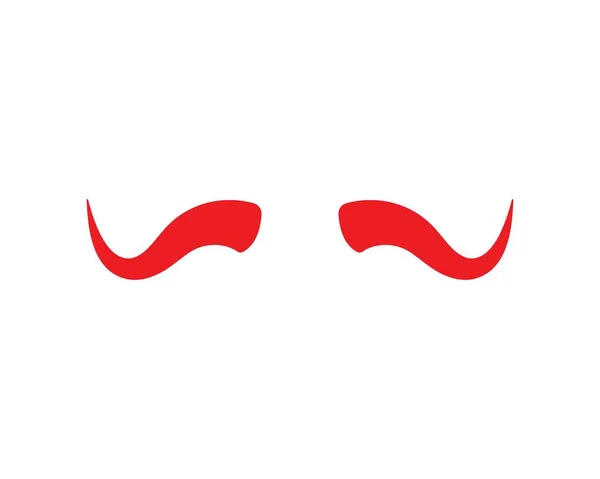 Chifre do diabo, vetor do ícone do logotipo do chifre animal —  Vetores de Stock