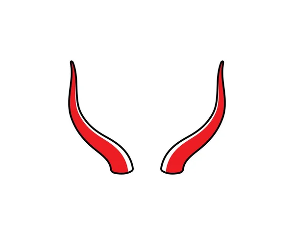 悪魔の角、動物の角のロゴアイコンベクトル — ストックベクタ