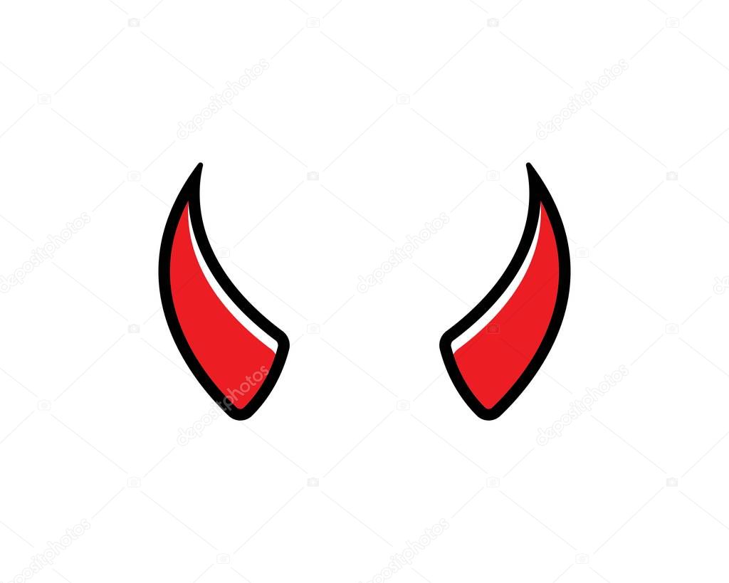 Devil horn,animal horn logo icon vector template