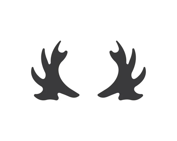 Tanduk setan, logo hewan tanduk ikon vektor - Stok Vektor