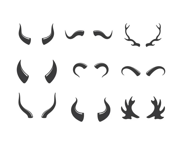 Chifre do diabo, vetor do ícone do logotipo do chifre animal — Vetor de Stock