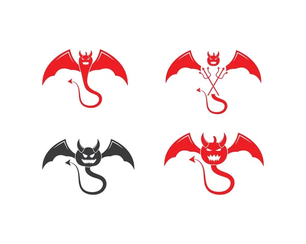 Diablo logotipo vector plantilla ilustración — Archivo Imágenes Vectoriales