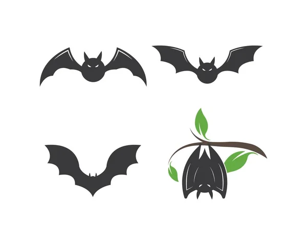 Murciélago ilustración vector icono logo — Archivo Imágenes Vectoriales
