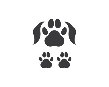 evcil hayvan vektör şablonu pençe logo simgesi 