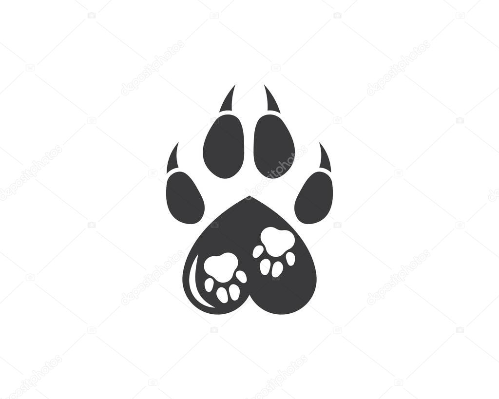 paw logo icon of pet vector 