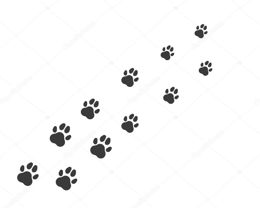 paw logo icon of pet vector 
