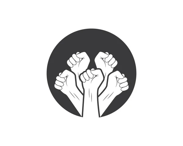 Erfolg, Zweisamkeit Hand Symbol Logo Vektor — Stockvektor