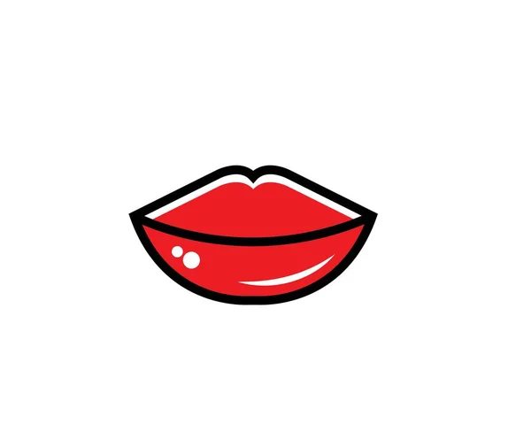 Lippen Icon Vektor Vorlage Design — Stockvektor