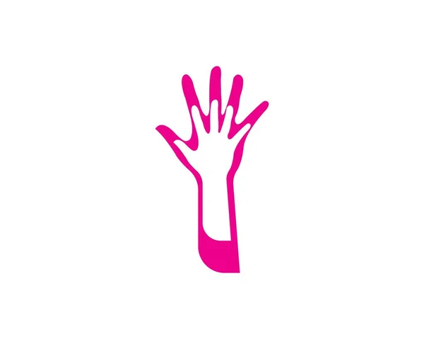 Cuidado de la mano Logo Plantilla vector icono — Vector de stock