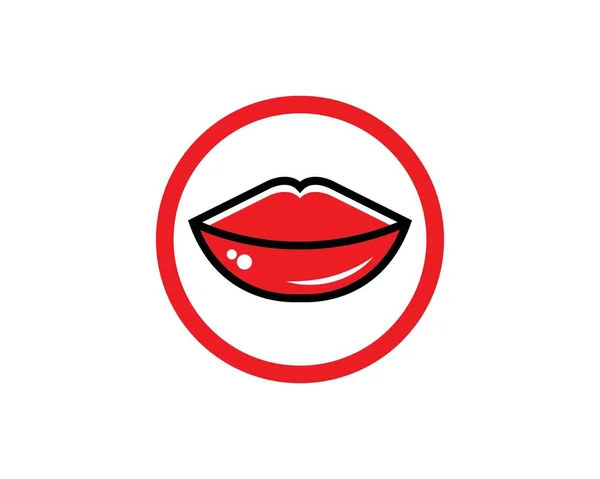 Lippen Icon Vektor Vorlage Design — Stockvektor