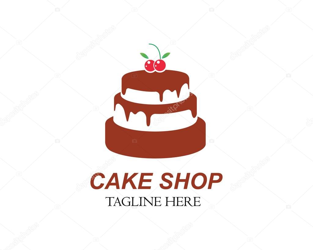 Cake logo vector ilustration template