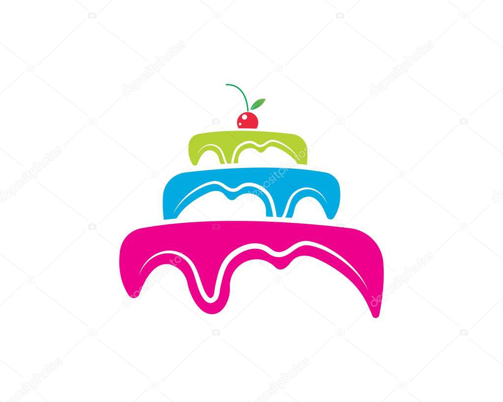 Cake logo vector ilustration template