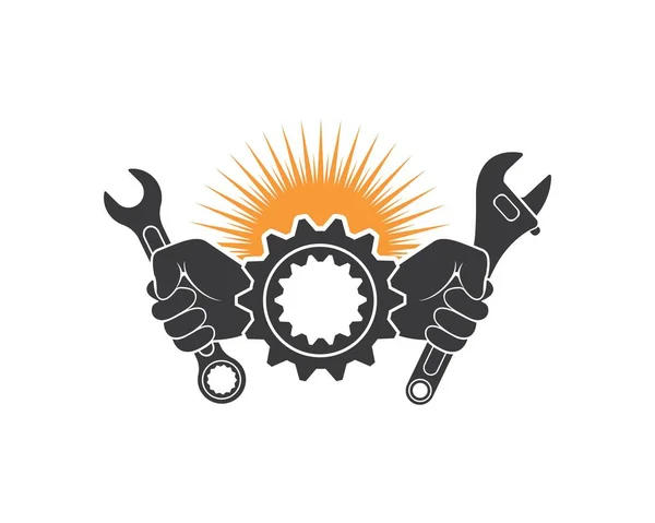 Llave icono vector de la ilustración de servicio automotriz — Archivo Imágenes Vectoriales