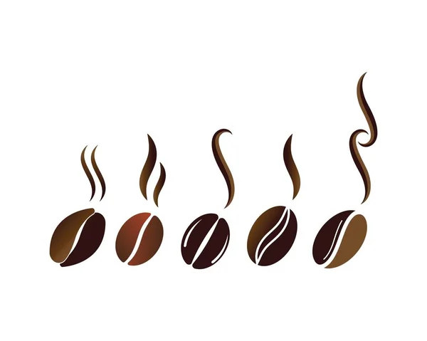Feijões de café logotipo modelo vetor ícone —  Vetores de Stock