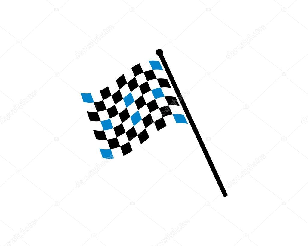 Racing flag icon of automotif illustration vector templat