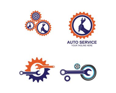 Otomotiv hizmeti illüstrasyonunun anahtar simgesi vektörü 