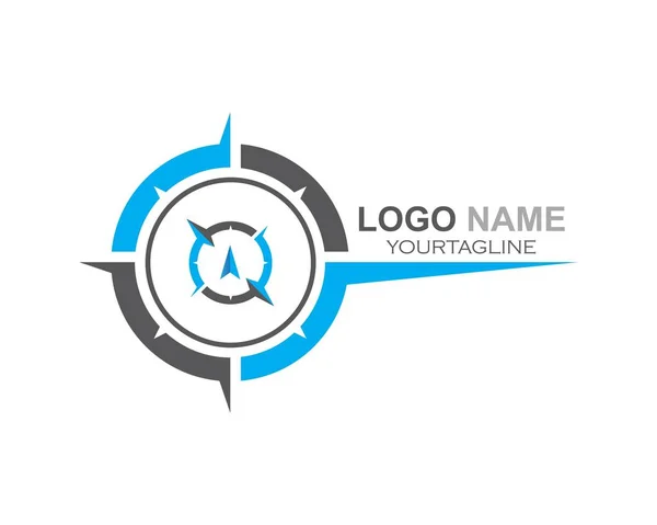 Modèle vectoriel icône logo boussole — Image vectorielle