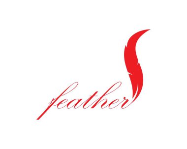 tüy simgesi illüstrasyon vektör şablonu