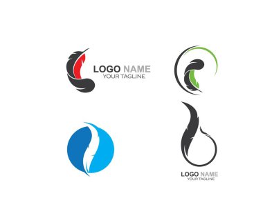 tüy simgesi illüstrasyon vektör şablonu