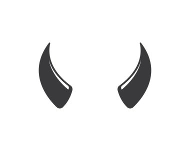 şeytan boynuzu, hayvan boynuzu logo simgesi vektör