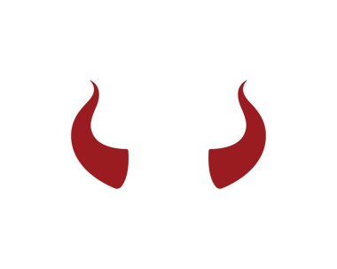 şeytan boynuzu, hayvan boynuzu logo simgesi vektör