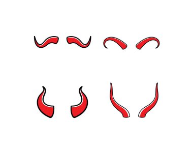 şeytan boynuzu, hayvan boynuzu logo simgesi vektör