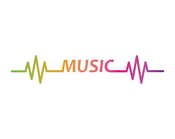 Muziek, equaizer en geluidseffect ilustration logo vector pictogram — Stockvector