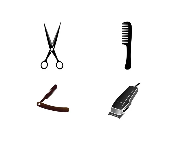 Barbershop logo icon set voor bussines vector template — Stockvector