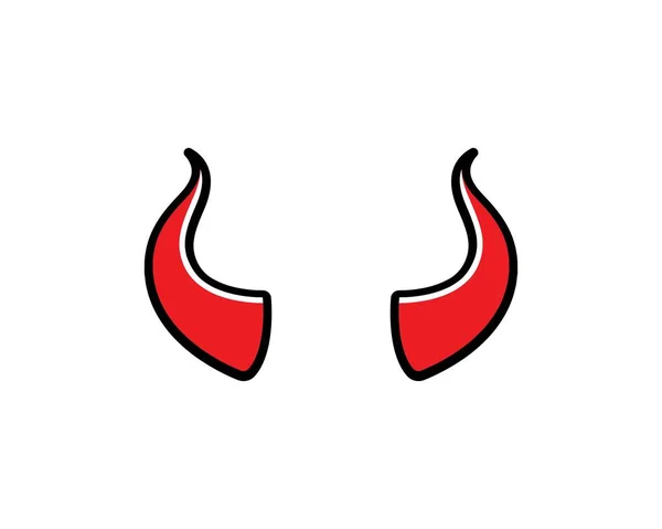 Cuerno diablo, animal cuerno logotipo icono vector — Vector de stock