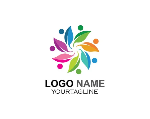 Evlat edinme, toplum ve sosyal bakım Logo şablonu vektörü — Stok Vektör