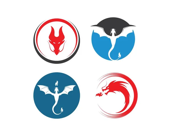 Dragon logo modello vettoriale — Vettoriale Stock